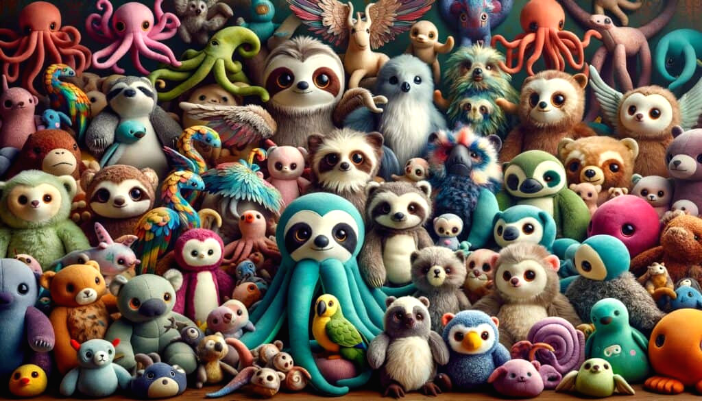 peluche avec plein animaux