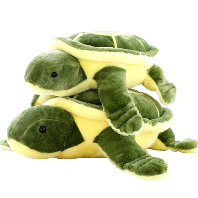 Peluche tortue verte douce et mignonne, idéale pour enfants.