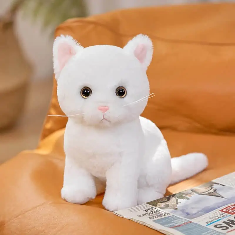 peluche chat blanc