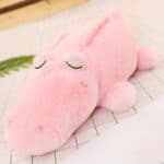 Peluche crocodile rose